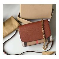 Auto DVR -Umh￤ngetaschen Designer Luxus Burbrerit￤t f￼r Frauen Hochwertige braune Crossbody -Handtaschen Vintage Burbrery Leder Brieftasche Paris Plaid Dh2yz