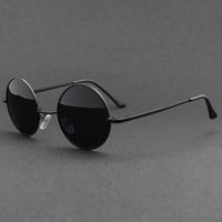 Sonnenbrille Retro klassische Vintage runde polarisierte Männer Marke Designer Sonnenbrille Frauen Metall Rahmen Schwarze Objektiv Brillen -Drivingsunglassen