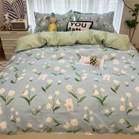 Sets de ropa de cama Ins Estilo de cama Juego de ropa de cama para niños Single Queen Size Lino de lino de la cama Divet Caso sin rellenos Floral Home Textile R230224