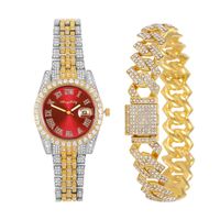 Montre-bracelets Men Watch Set Gold Luxury Fashion Calendrier Quartz Quartz Himestone Wristwatch Man Clock Relojwristwatches