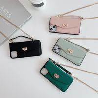 Messenger Handsel Bag Cases de cuero para iPhone 13 Pro Max Diseño de color sólido Estilo simple Primera opción para Wome244p de moda