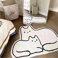 Tapijt schattige katten in de slaapkamer harige mat onregelmatig vloerkleed voor kinderkamer zachte kinderen kamer decoratie 230227