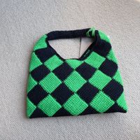 Shopping Bags 6 Colors Women Plaid Handbag Zipper Shoulder V...
