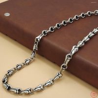 Ketten S925 Sterling-Silber-Halsketten 2023 Solid Bellwort-Form Ot-Buckle Pure Argentum Neckschmuck für Männer Frauen