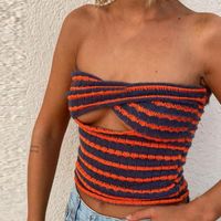 Tank da donna Donne Kinting Tube Top High Fashion Streetwear Strippato Tut Out Ladies Tops for Voction