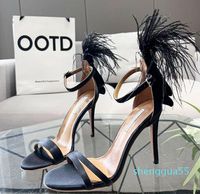 Лето идеальное бренд Aquazu Женские концертные сандалии обувь пера украшения высокие каблуки обувь мода сексуально