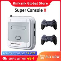 وحدة التحكم في اللعبة joysticks Kinhank Super Console X Box Box Retro Game Console 100000 ألعاب فيديو لـ PSP/PS1/N64/MAME/Naomi مع GamePads 230228