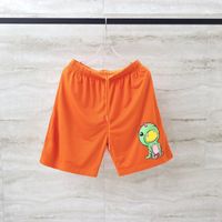 23SS Summer Men Dinosaur Beach Shorts Moda Europa Mesh calças médias Caminhadas de corte de corrida De fundo de jogging Troncos laranja cores de laranja