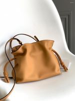 Evening Bags Luxury Designer Shoulder Genuine Leather Drawst...