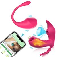 Секс -игрушка массажер приложение комбинированное беспроводное Bluetooth G Spot Dildo Вибратор для женщин присоса клитора. Женские носимые трусики