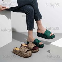 Slippers G High Rise Women' s Fabric Thick Soled Platfor...