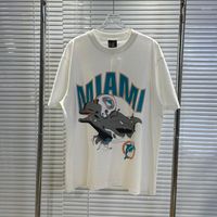 قمصان الرجال 2023 VTG قميص Dolphin طباعة تي شيرت قصير الأكمام القطن الصيف غير الرسمي