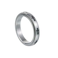 Anel de ansiedade de 4 mm para mulheres, homens, lua, inquietação, anéis, tendência, anéis de punk, joias, aço inoxidável, anel antiestresse, girar, presente