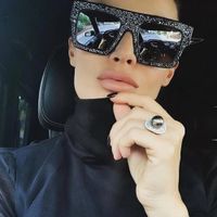 XaYbZc Luxus Strass Coole Fahren Sonnenbrille Frauen 2023 Neue Fashion Square Big Box Männer Frauen Allgemeine Gläser