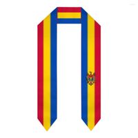 Scarves mezuniyet kanat moldova bayrak faresi şal, yıldız şeritli lisans elbisesi aksesuar şeridi ile safir mavi çaldı 180 14cm