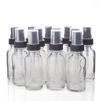 Garrafas de armazenamento 12 peças 30 ml spray de vidro transparente com pulverizador de névoa para perfume de óleo essencial vazio recarregável portátil atomizador