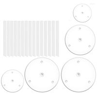 50 Pcs Plastic White Cake Dowel Rods For Tiered Cake Construction And  Stacking (0.4 Inch Diameter 9
