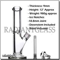 Hookahs bong 9mm Thick Glass Straight Bong tall 35cm With el...