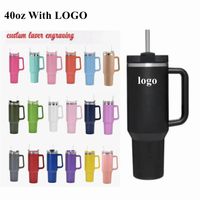 With Logo Stainless Steel 40oz Tumbler Cups With Handle Lids...