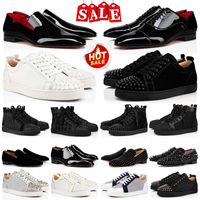 2023 Mens Shoes Luxurys Designers Red Bottoms High Low Tops Studded Spikes  Fashion Suede Leather Black Silver Women Flat Sneaker Party From  Fashionboxxxx, $53.17