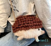Evening Bags Women Hedgehog Handbags Lady Hand Woven Wool Ba...