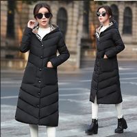 Womens Down Jackets Cotton Padded Women' s Mid Length Ve...