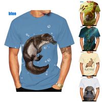 Erkek Tişörtleri Moda Platypus Karikatür Komik 3D Baskılı Erkekler/Kadın Gömlek Kısa Kollu Boyut XS-5XL
