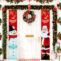 크리스마스 커플 산타 산타 클로스 눈사람 문 커튼 배너 야외 메리 크리스마스 커플 래그 새해 크리스마스 교수형 장식 장식 BH7514 TYJ