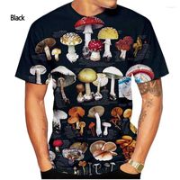 القمصان T Men Terts 2022 Fashion Color Mushroom 3D T-Shirt T-Shirt Men and Women's Summer Summer Sheled Sleevived