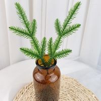 Simulaci￳n de flores decorativas Agujas de pino tridimensionales Plantas verdes artificiales Decoraci￳n navide￱a 5 Forks Accesorios de ￡rboles
