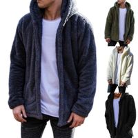 Herrenjacken l￤ssige M￤nner m￤nnlicher Winter warm warmer Teddyb￤ren -Taschenmantel Fleece Pelce Hoodies Outwear Lose Plus Size Coatmen's's