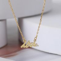 Chains Simple Small Glossy Letter Necklace Jewelry For Woman...