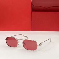 خراطيش راقية رجال النظارات الشمسية الإطار البيضاوي بشكل خاص التصميم على شكل تصميم غير رسمي UV400 العاجي مطلي بالذهب الذهب اللامع اللامع مجموعة النظارات مع مربع
