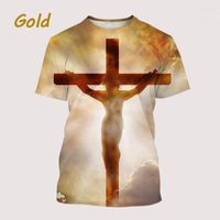 T-shirts masculins 2022 Cross de mode d'￩t￩ 3D imprim￩es hommes ronds ronds ￠ manches courtes