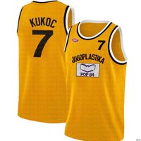 Toni Kukoc #7 Jugoplastika POP 84 Yugoslavia Basketball Jersey Stitched  Large