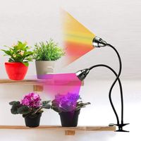 Wachsen Lichter LED -Licht für Innenpflanzen Volles Spektrum Dual Head Desk Clip Pflanze Sämling blühen verstellbare Schwanenhalszeiten