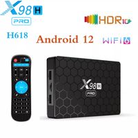 Android 12 x98H Pro TV Box 2.4G 5G WiFi6 4GB 64b 32GB 2GB16GB BT5.0 Receitore per lettore multimediale Ricevitore HD INGRESSO TOP CASSO