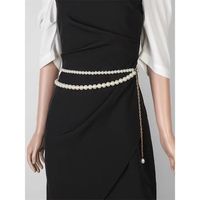 Gürtel Frauen Modedesigner Taillenkette Korsett Körpergürtel Perlen Perlen Metallspleißen auf Jeans Kleid verstellbar Long Bridal 220901