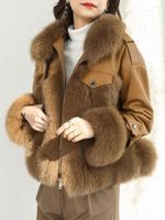 Kadın Kürk Kış Kadın Moda Kalın Gerçek Deri Doğal Gerçek Kısa İnce Ceket Dış Giyim Palto