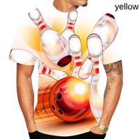 Camisetas para hombres 2022 Bolera deportiva Camiseta estampada 3D Hombres Cool Funny Funny Creative Round Neck Tee