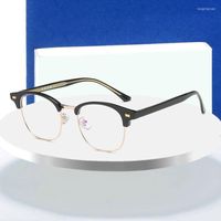 Sonnenbrillen Frames Brille f￼r Mann und Frau Metallacetat Rahmen Brillen quadratische Form Anti-Blau-Lichtlinsen Myopie Brillen