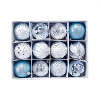 Partydekoration 12pcs/Set Boxed Christmas Ball Glitter Baubles B￤lle Ornament Shop Tree Weihnachtsanh￤nger Anh￤nger