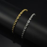Braceletas Charmets de alta calidad Retención de color impermeable Hombres de acero inoxidable brazalete 5 mm Twist Chain Bangles para joyas