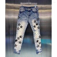Jeans para hombres CV967 Fashion Mass's 2022 Runway Luxury European Design Farty Style Clothing