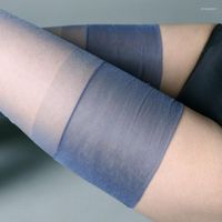 Calcetines de mujer 5D Aceite brillante muslos altos medias nylon no elásticos transparentes medios de Mujer ultra delgado sobre rodilla larga para ligas