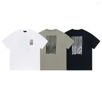 Camisetas para hombres Camiseta de código de barras de alta calidad Camiseta de estampado de lujo Mujeres Estilo de verano Topas de camiseta de algodón de gran tamaño