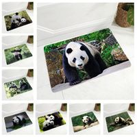 Alfombras Lindas Panda Paquero Non-Slip Flanela Super Soft 40x60 cm Decoraci￳n de la alfombra de la puerta del piso de animales para el pasillo.