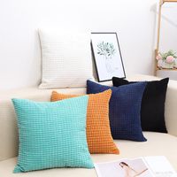 Kissenfärbemfarbe Cord -Kissenbezug Moderne einfache Wurfhülle für Sofa Auto Home Dekorative Mais Samt Deckdekoration