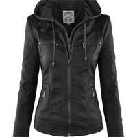 Женская кожаная искусственная готическая куртка женская толстовка зимняя осенняя мотоцикл черный верхняя одежда Pu Basic 220901