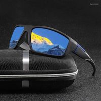 Солнцезащитные очки мода поляризованные мужчины женщины Классический квадратный пластиковый вождение солнцезащитные очки мужские черные оттенки UV400